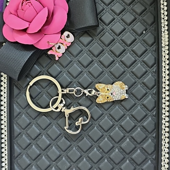 NEW! Cubic Zirconia Corgi Keychain/Bag 🎒👜 Charm & Jewelry Pendant ~ 🎁 🐾 🐶 - Picture 3 of 15